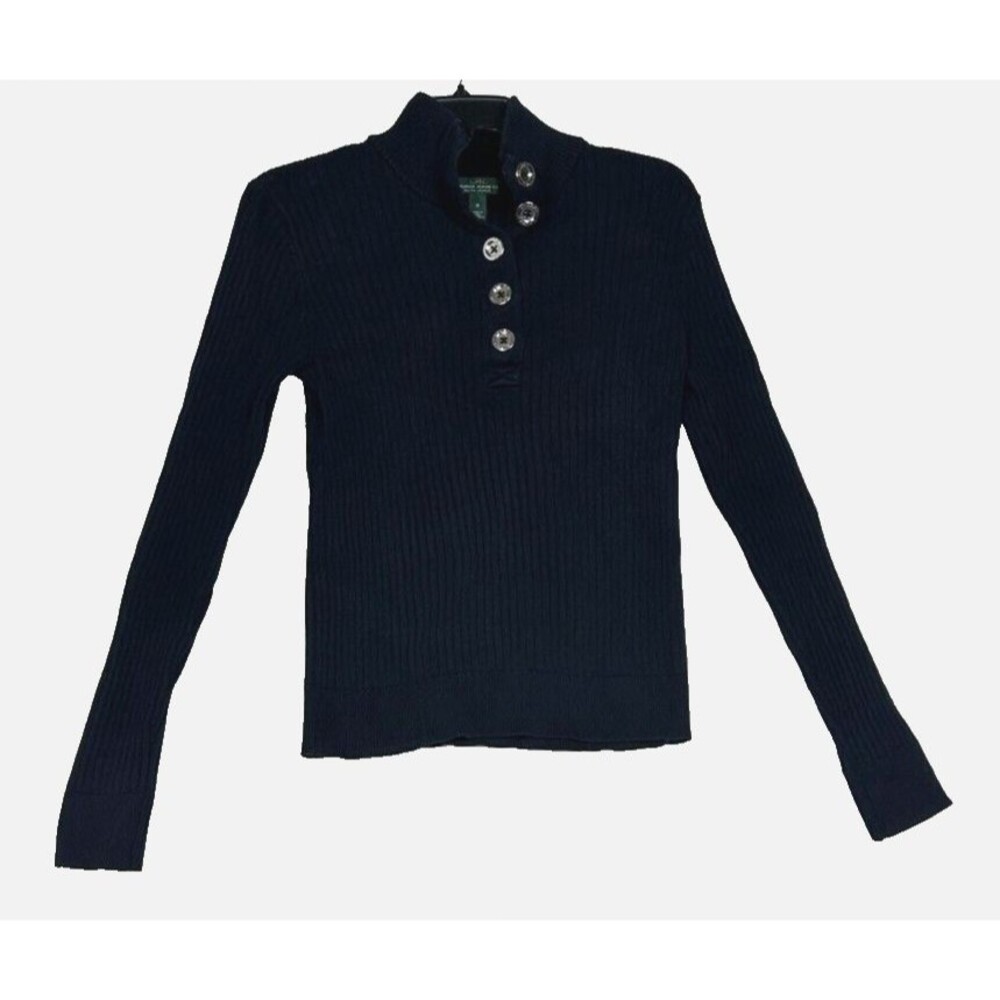 LRL Lauren Jeans Co Ralph Lauren Womens Medium Black Sweater Mock Neck